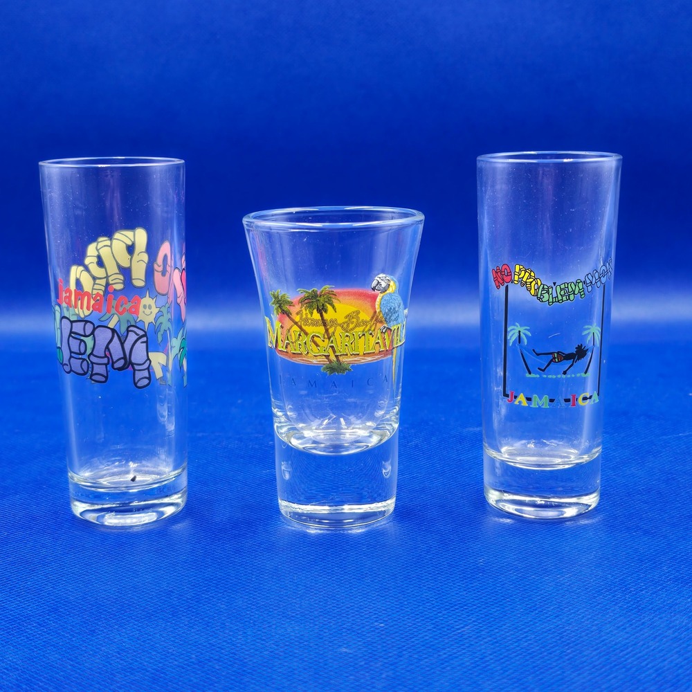 Jimmy Buffett Margaritaville Jamaica Shot Glass Set 3pc Souvenir Shooters‎